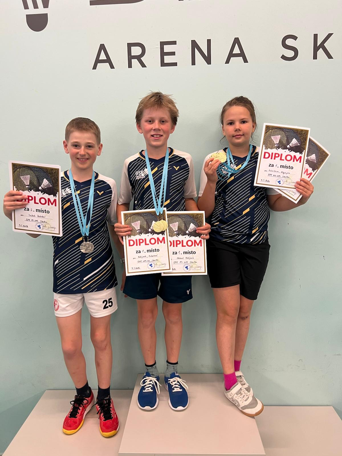 GPE U13 Jakub Doležal, Matouš Kotýnek a Vilemínka Kubešová