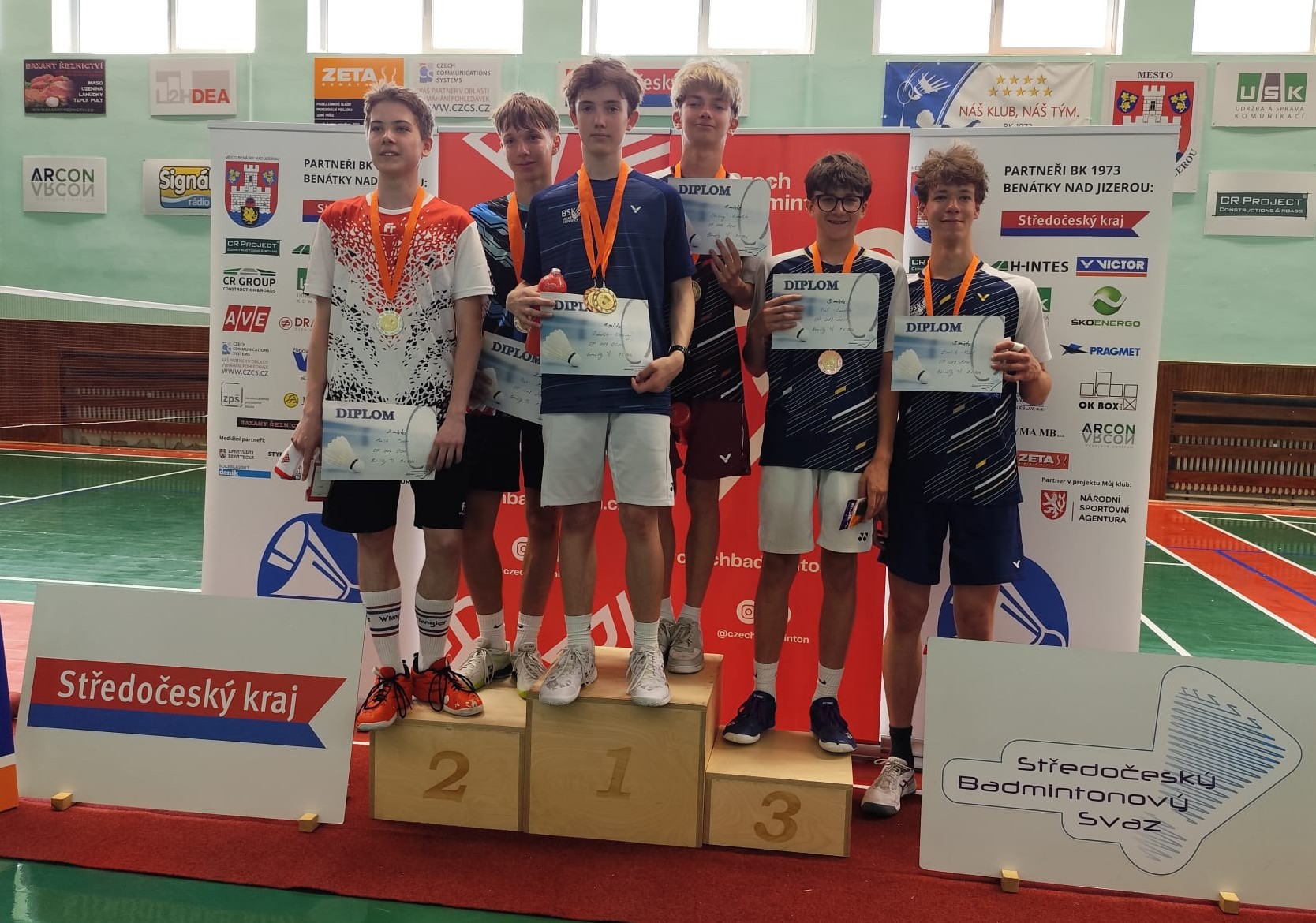 1.místo Jiří Randák, 3. místo Šimon Král a Eliáš Čančík